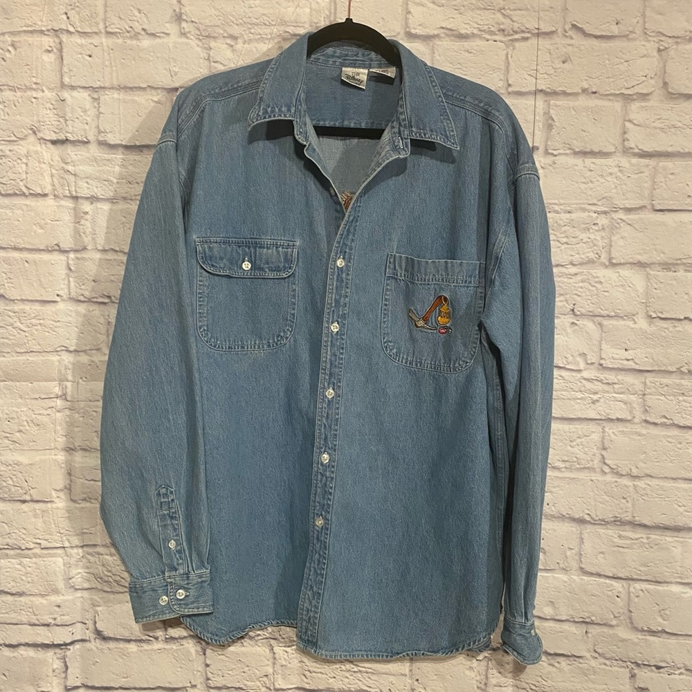 Disney store XL denim button down